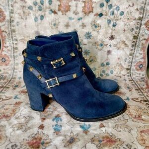 Valentino Rockstud Suede Ankle Boots